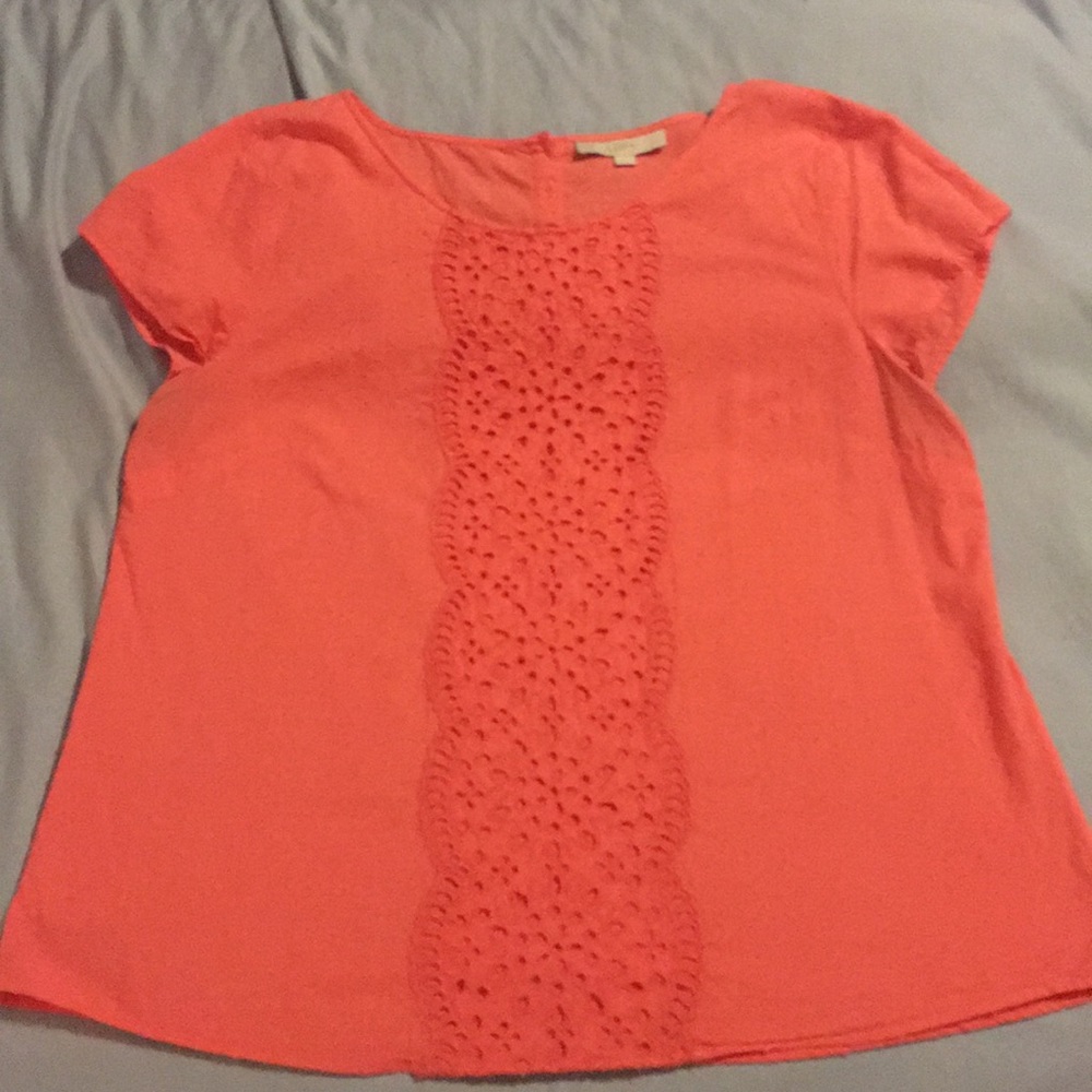 Loft coral/orange top